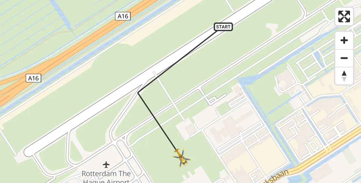 Vluchtroute Traumahelikopter Rotterdam The Hague Airport - Rotterdam The Hague Airport, 29 oktober 2023, 17:13