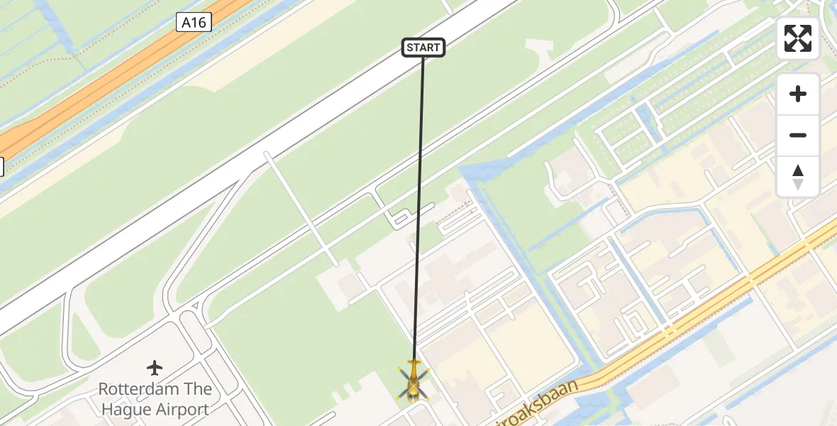 Vluchtroute Traumahelikopter Rotterdam The Hague Airport - Rotterdam The Hague Airport, 29 oktober 2023, 18:25