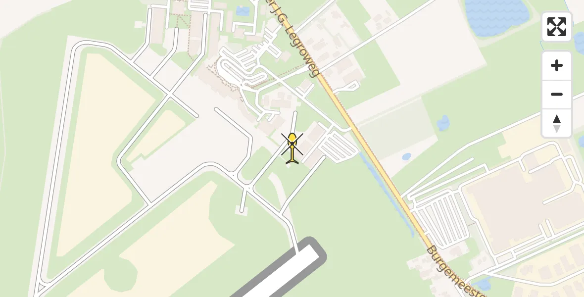 Routekaart van de vlucht: Traumahelikopter naar Groningen Airport Eelde