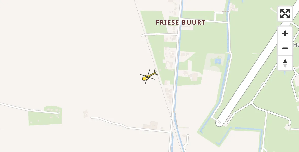 Vluchtroute Ambulancehelikopter van Vliegveld De Kooy naar Vliegveld De Kooy