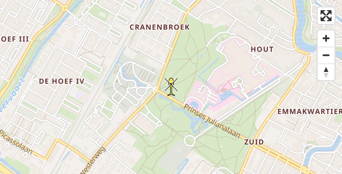 Routekaart van de vlucht: Ambulancehelikopter naar Alkmaar