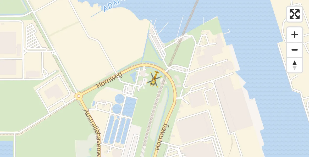 Vluchtroute Traumahelikopter Amsterdam Heliport - Amsterdam Heliport, 30 oktober 2023, 10:25