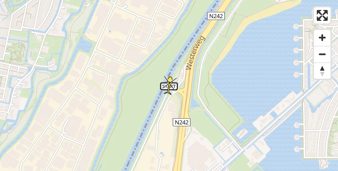 Routekaart van de vlucht: Traumahelikopter naar Heerhugowaard