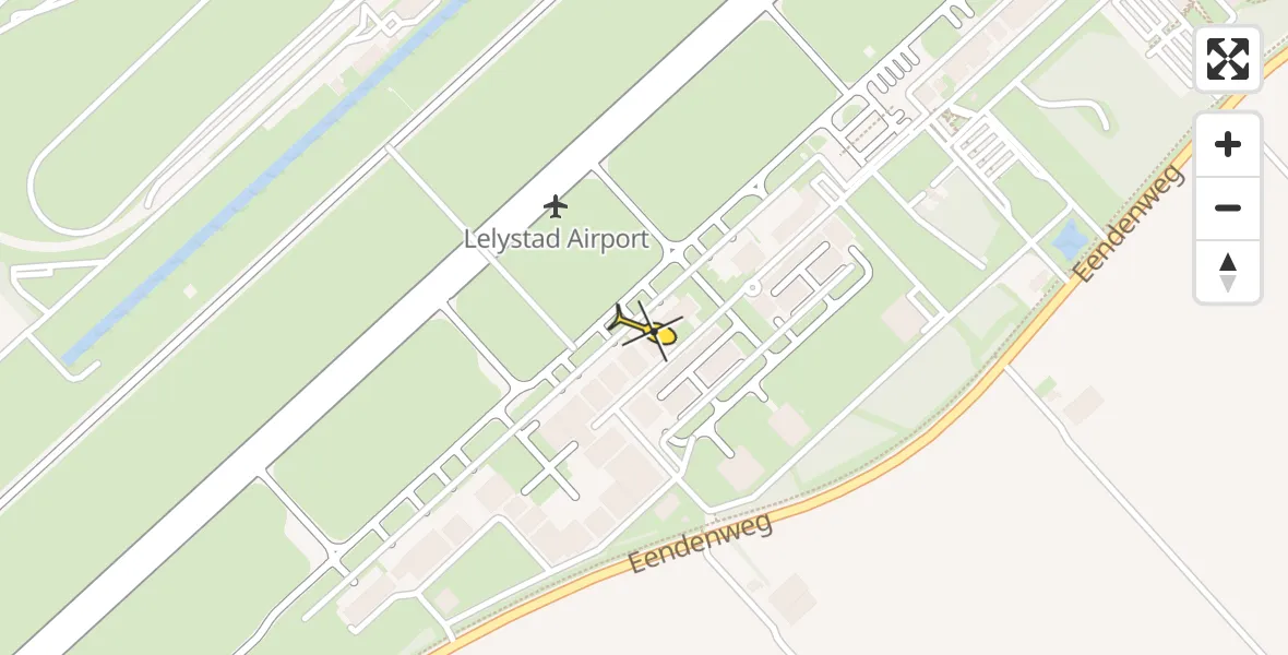Routekaart van de vlucht: Traumahelikopter naar Lelystad Airport