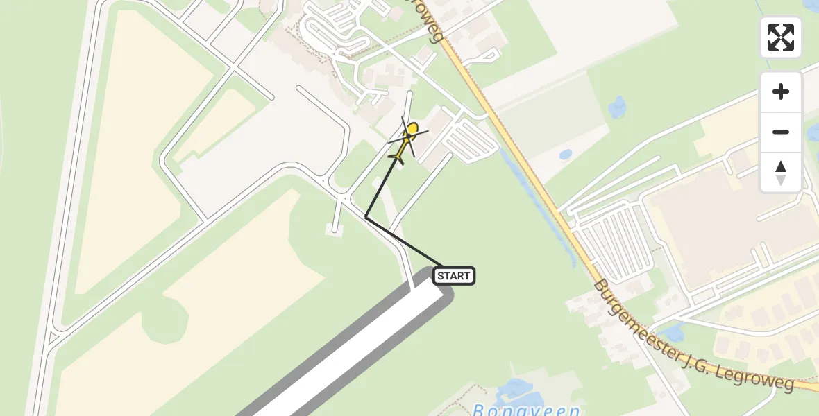 Routekaart van de vlucht: Lifeliner 4 naar Groningen Airport Eelde