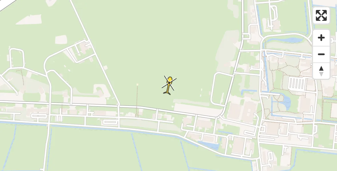 Vluchtroute Ambulancehelikopter van Vliegbasis Leeuwarden naar Vliegbasis Leeuwarden