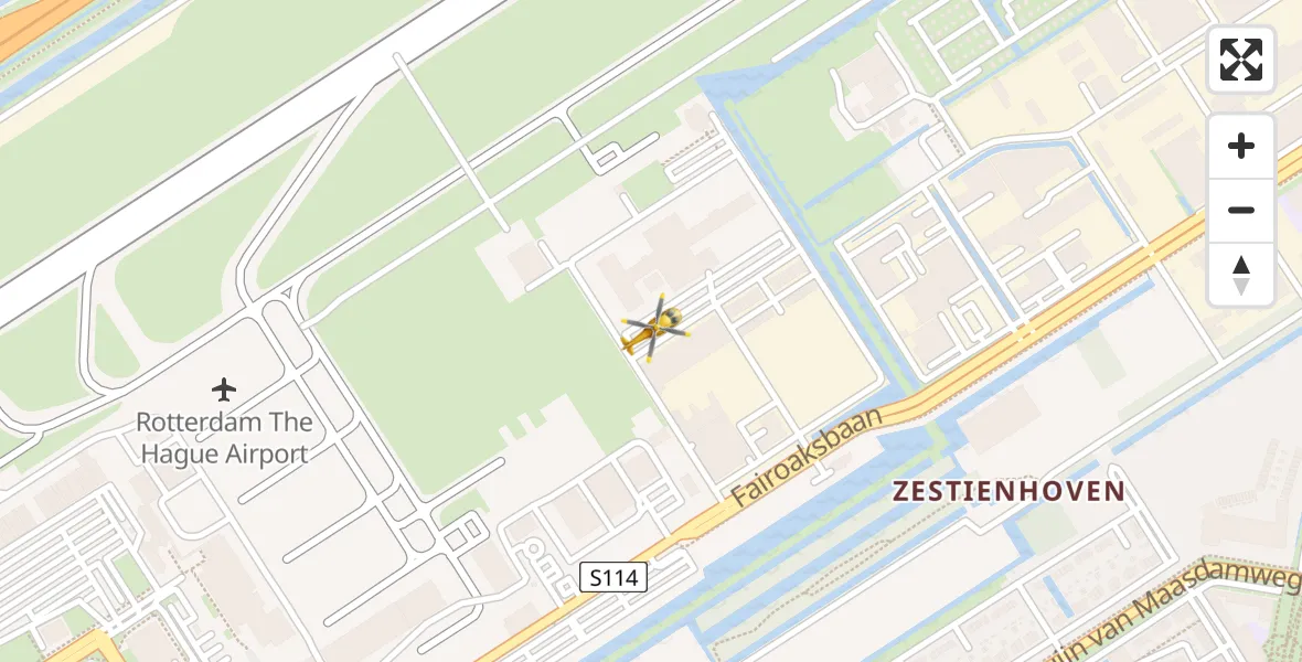 Vluchtroute Traumahelikopter Rotterdam The Hague Airport - Rotterdam The Hague Airport, 31 oktober 2023, 14:11