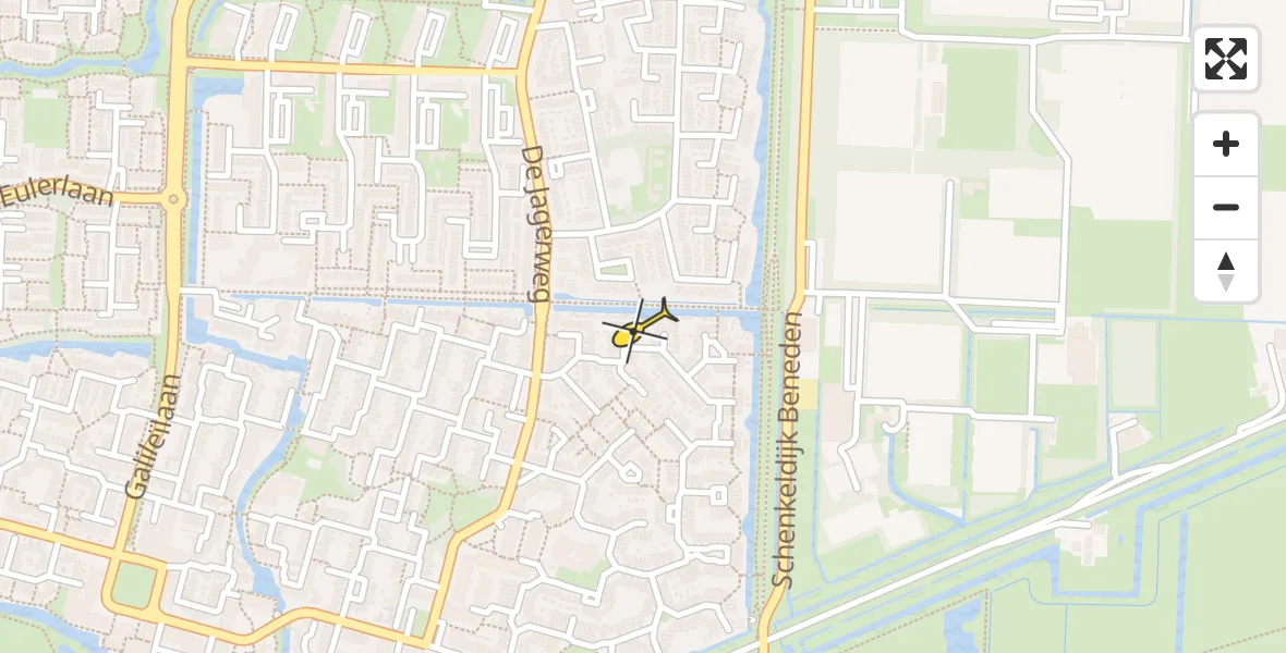 Routekaart van de vlucht: Politiehelikopter naar Dordrecht