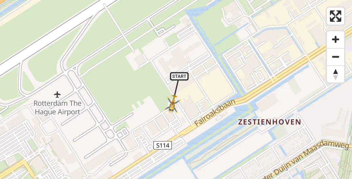 Vluchtroute Traumahelikopter Rotterdam The Hague Airport - Rotterdam The Hague Airport, 31 oktober 2023, 16:58