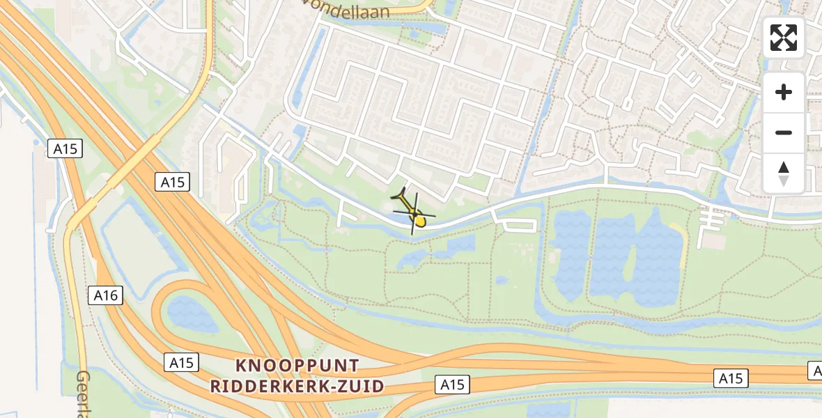 Routekaart van de vlucht: Lifeliner 2 naar Ridderkerk