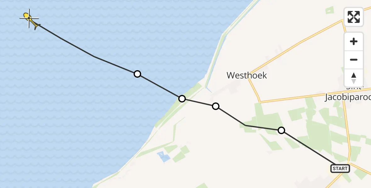 Routekaart van de vlucht: Ambulancehelikopter naar Formerum
