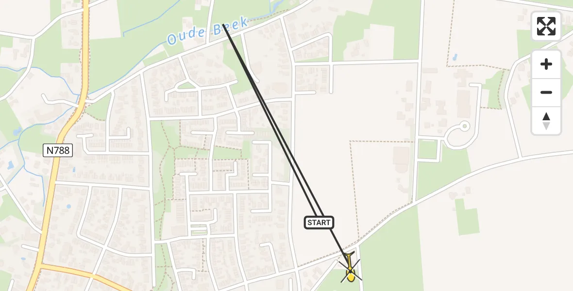 Routekaart van de vlucht: Politiehelikopter naar Beekbergen