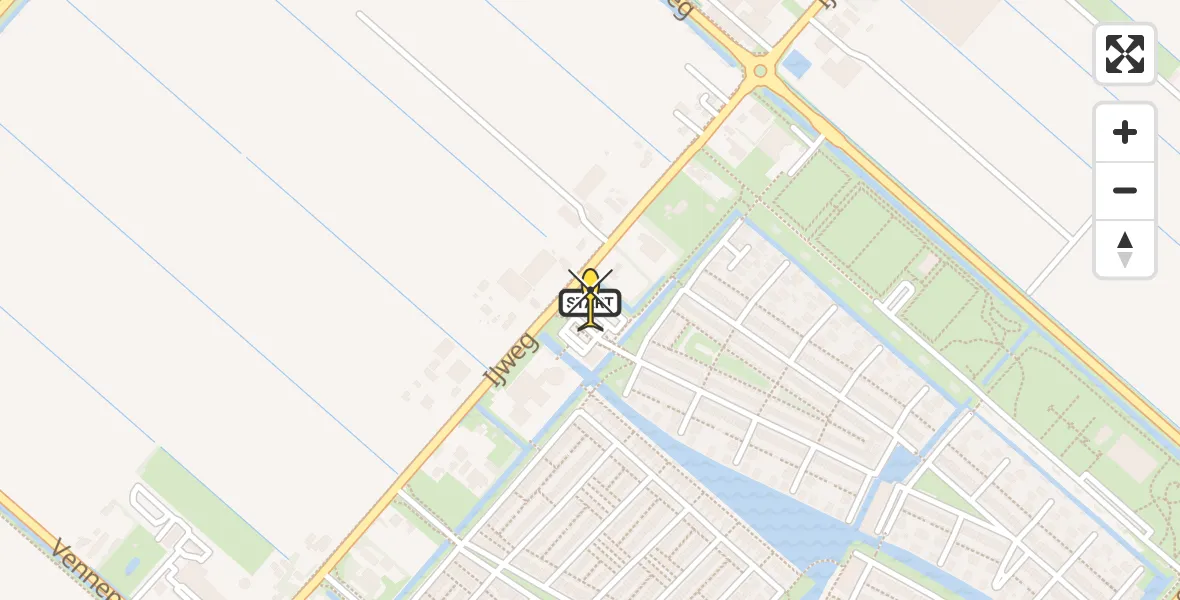 Routekaart van de vlucht: Traumahelikopter naar Nieuw-Vennep