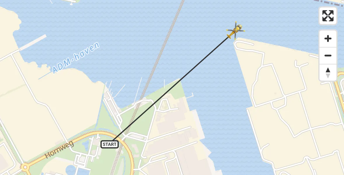 Vluchtroute Traumahelikopter Amsterdam Heliport - Amsterdam Heliport, 01 november 2023, 17:13