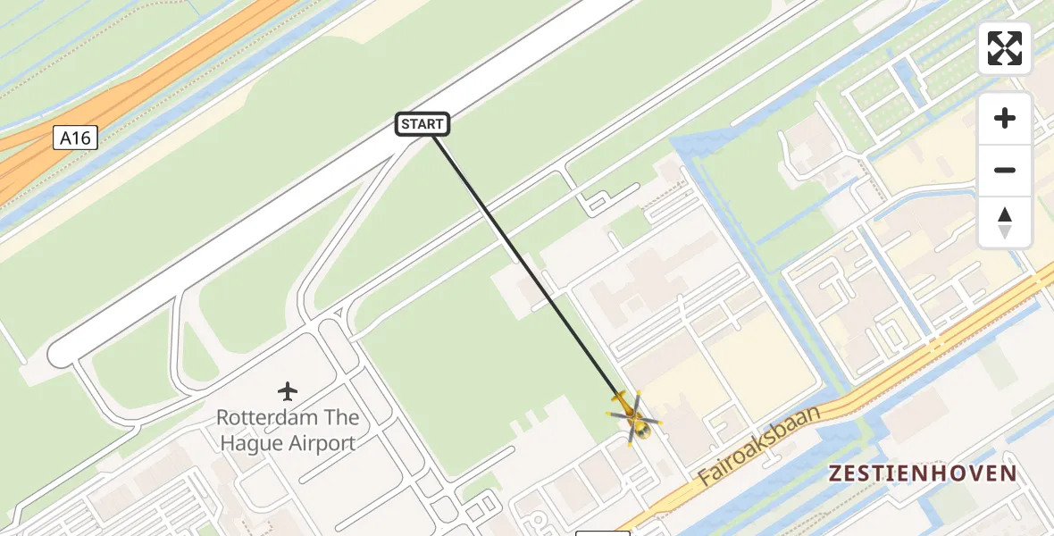 Vluchtroute Traumahelikopter Rotterdam The Hague Airport - Rotterdam The Hague Airport, 01 november 2023, 20:20