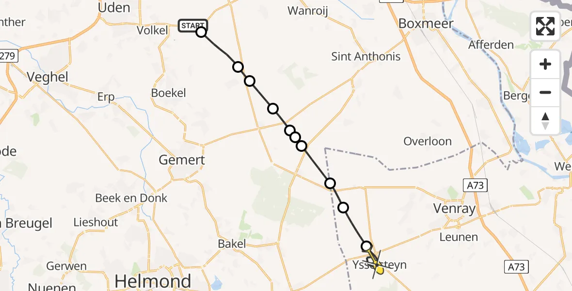 Routekaart van de vlucht: Lifeliner 3 naar Ysselsteyn