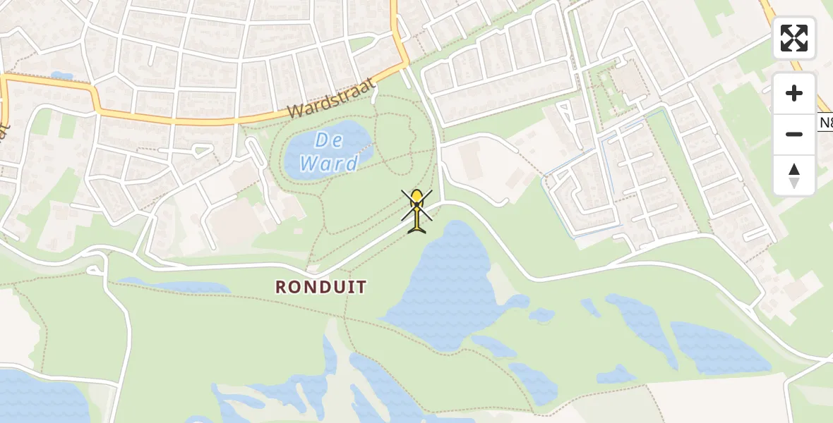 Routekaart van de vlucht: Traumahelikopter naar Bemmel