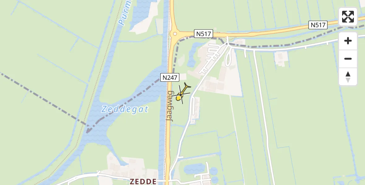 Routekaart van de vlucht: Lifeliner 1 naar Katwoude