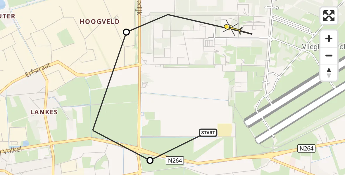 Routekaart van de vlucht: Lifeliner 3 naar Vliegbasis Volkel