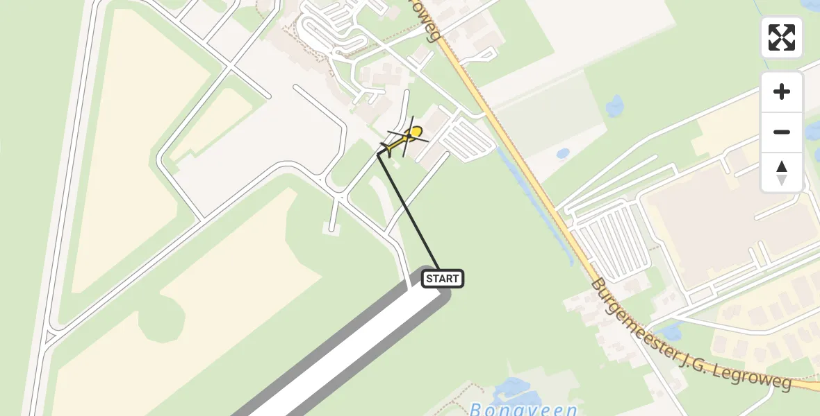 Routekaart van de vlucht: Lifeliner 4 naar Groningen Airport Eelde