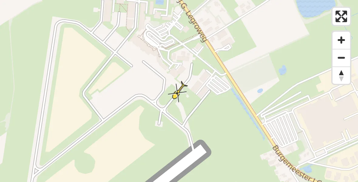 Routekaart van de vlucht: Traumahelikopter naar Groningen Airport Eelde