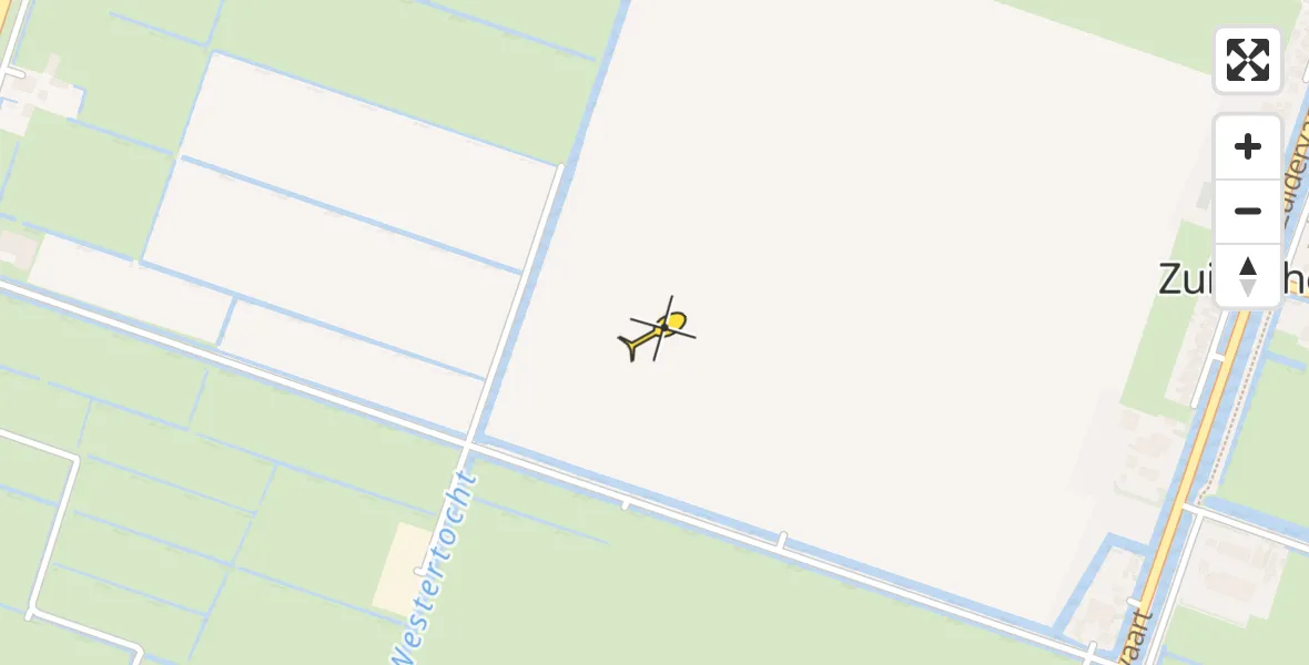 Routekaart van de vlucht: Politiehelikopter naar Zuidschermer