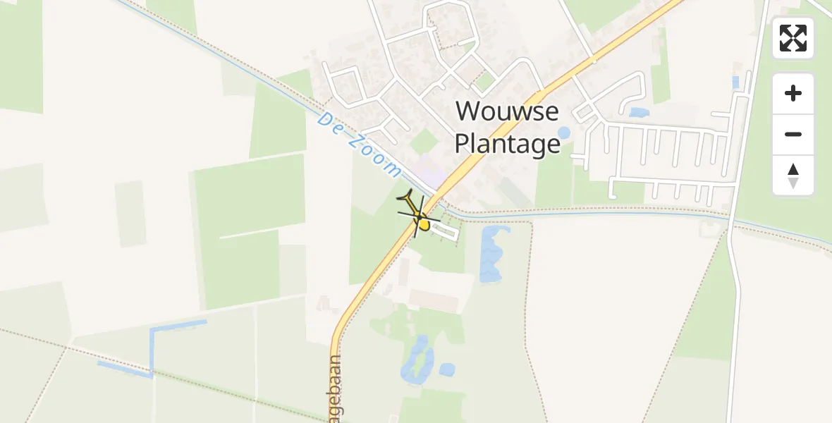 Routekaart van de vlucht: Lifeliner 2 naar Wouwse Plantage