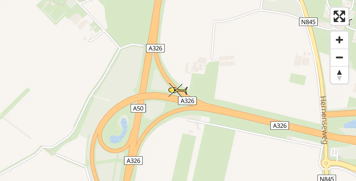 Routekaart van de vlucht: Traumahelikopter naar Wijchen