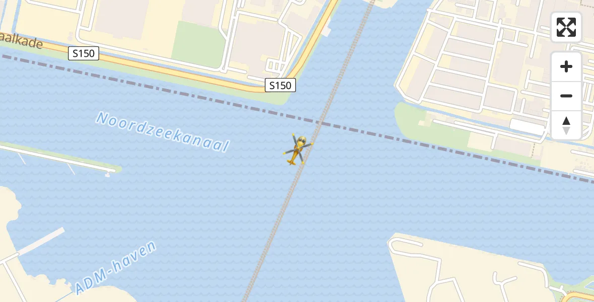 Vluchtroute Traumahelikopter Amsterdam Heliport - Amsterdam Heliport, 03 november 2023, 23:47