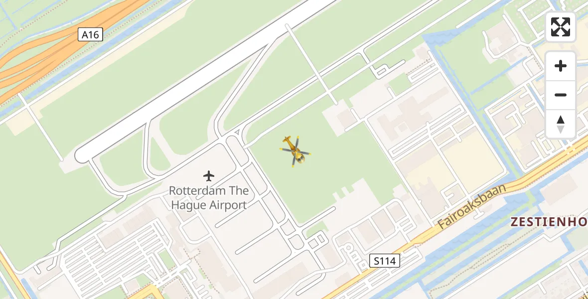 Vluchtroute Traumahelikopter Rotterdam The Hague Airport - Rotterdam The Hague Airport, 04 november 2023, 09:26