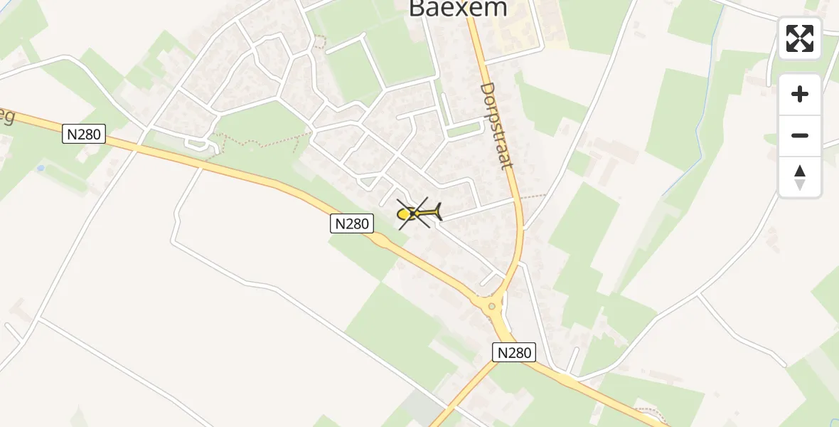 Routekaart van de vlucht: Traumahelikopter naar Baexem