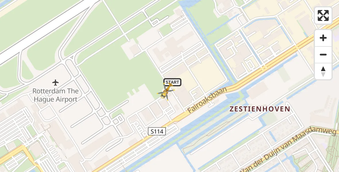 Vluchtroute Traumahelikopter Rotterdam The Hague Airport - Rotterdam The Hague Airport, 05 november 2023, 11:09