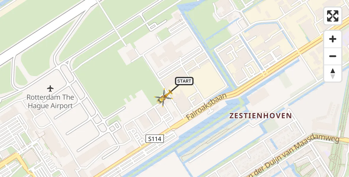 Vluchtroute Traumahelikopter Rotterdam The Hague Airport - Rotterdam The Hague Airport, 05 november 2023, 11:36
