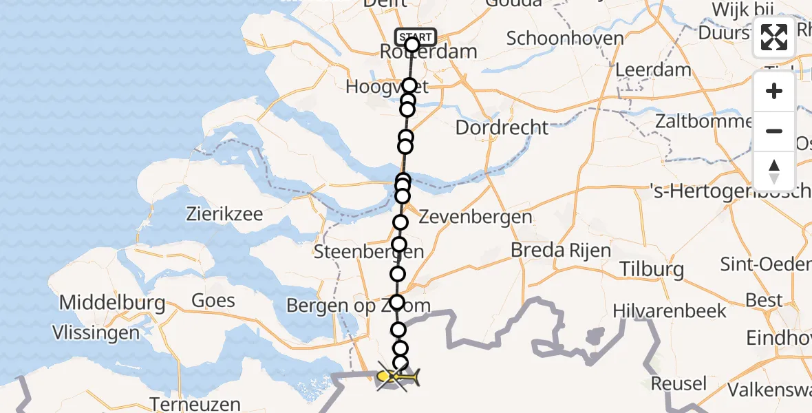 Routekaart van de vlucht: Lifeliner 2 naar Putte