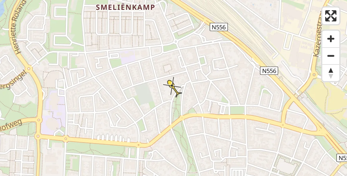 Routekaart van de vlucht: Traumahelikopter naar Venlo