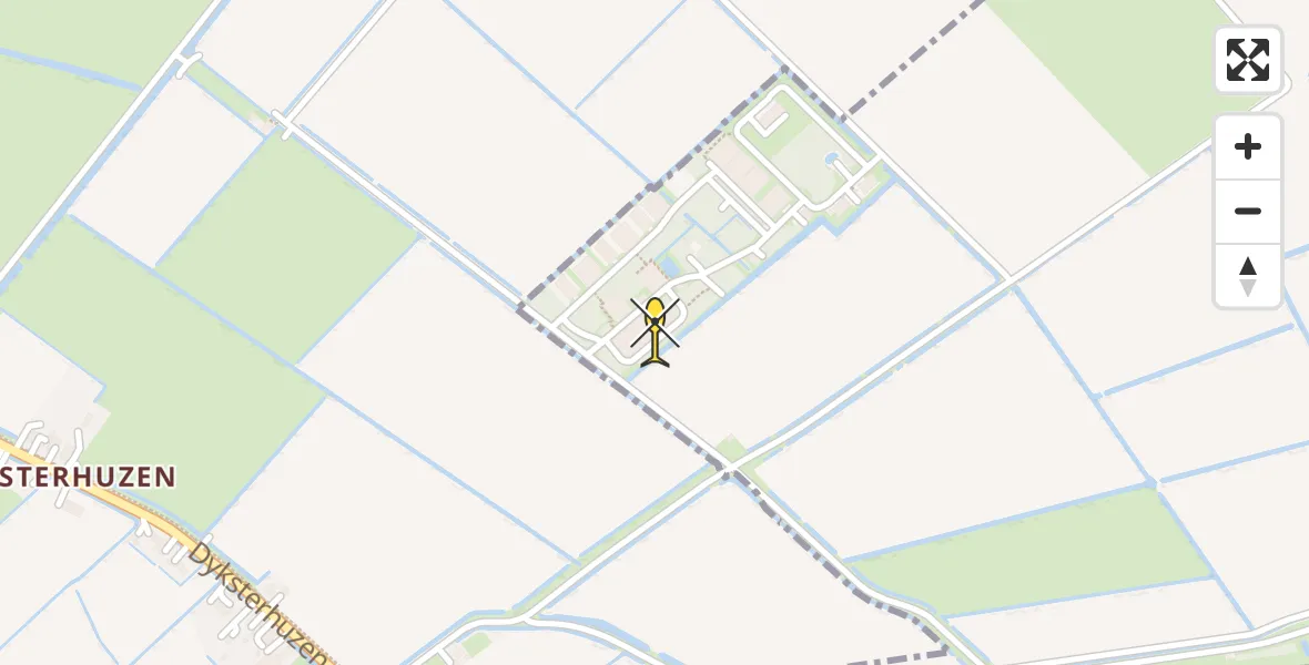 Vluchtroute Ambulancehelikopter van Leeuwarden naar Leeuwarden