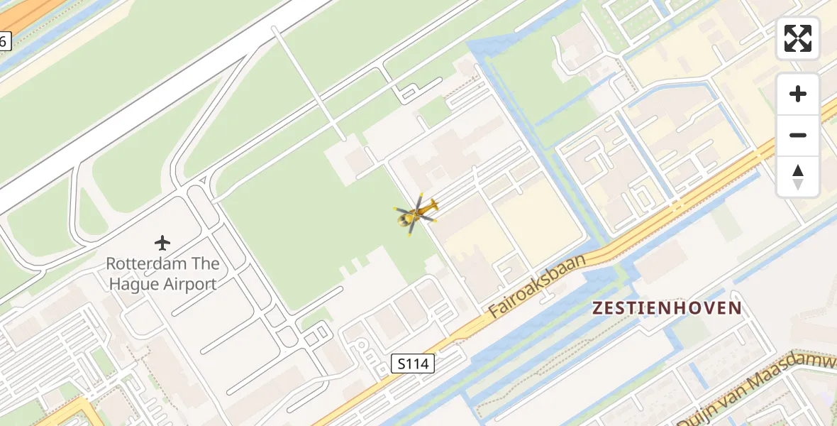 Vluchtroute Traumahelikopter Rotterdam The Hague Airport - Rotterdam The Hague Airport, 06 november 2023, 14:00