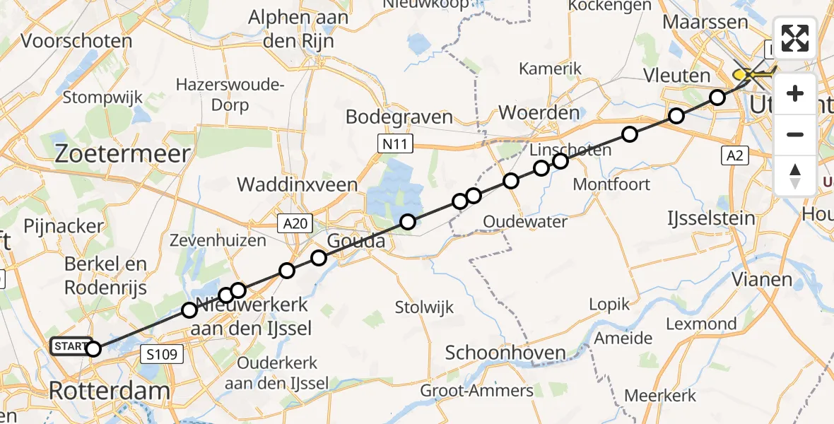 Routekaart van de vlucht: Lifeliner 2 naar Utrecht