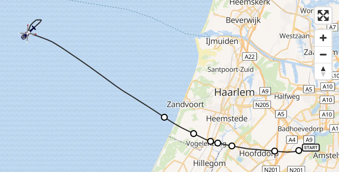 Vluchtroute Politiehelikopter Schiphol - , 06 november 2023, 15:03