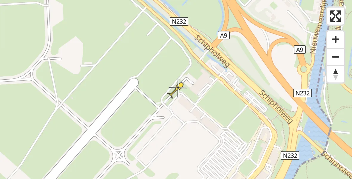 Vluchtroute Politiehelikopter van Schiphol naar Schiphol