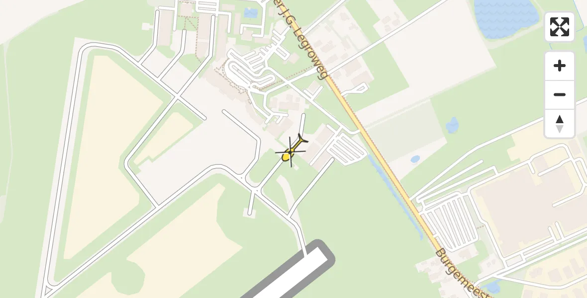 Routekaart van de vlucht: Traumahelikopter naar Groningen Airport Eelde