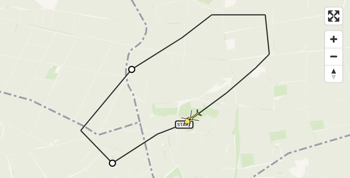 Routekaart van de vlucht: Politiehelikopter naar Vaassen