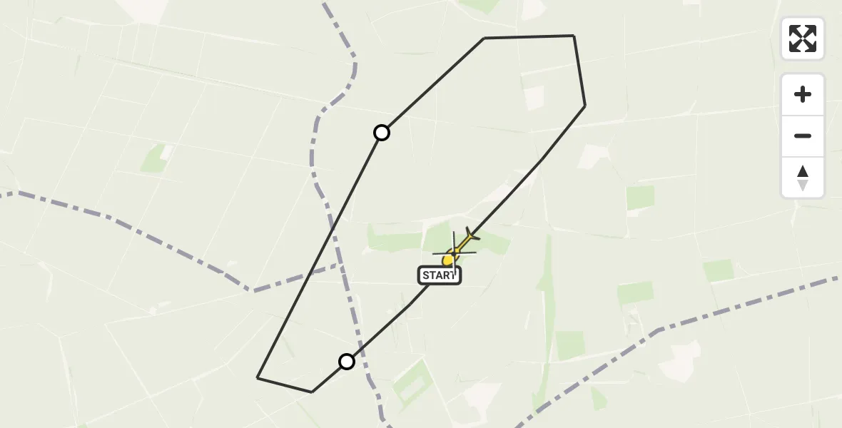 Routekaart van de vlucht: Politiehelikopter naar Vaassen
