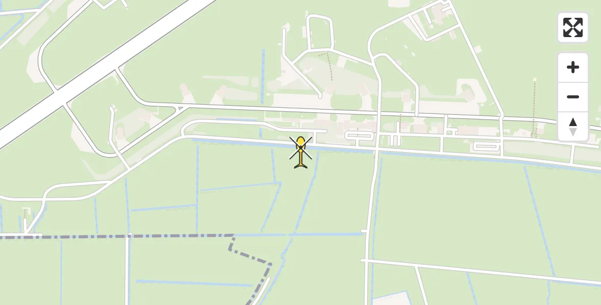 Vluchtroute Ambulancehelikopter van Vliegbasis Leeuwarden naar Vliegbasis Leeuwarden