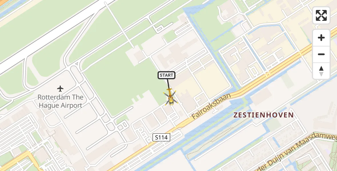 Vluchtroute Traumahelikopter Rotterdam The Hague Airport - Rotterdam The Hague Airport, 07 november 2023, 09:40