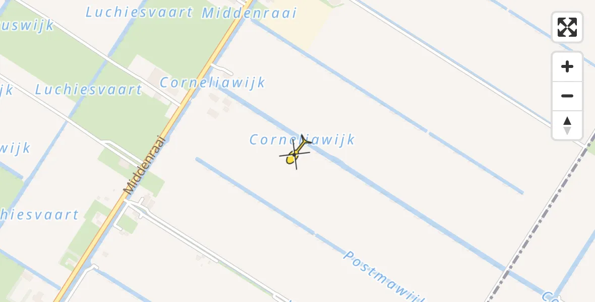 Routekaart van de vlucht: Traumahelikopter naar Nieuweroord