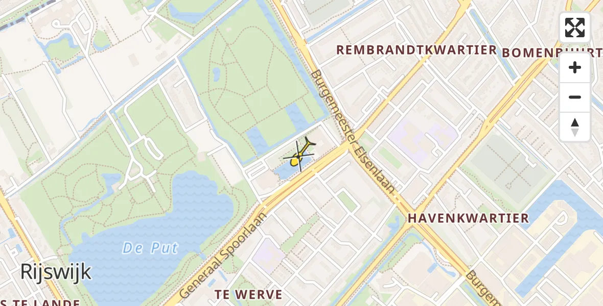 Routekaart van de vlucht: Lifeliner 2 naar Rijswijk