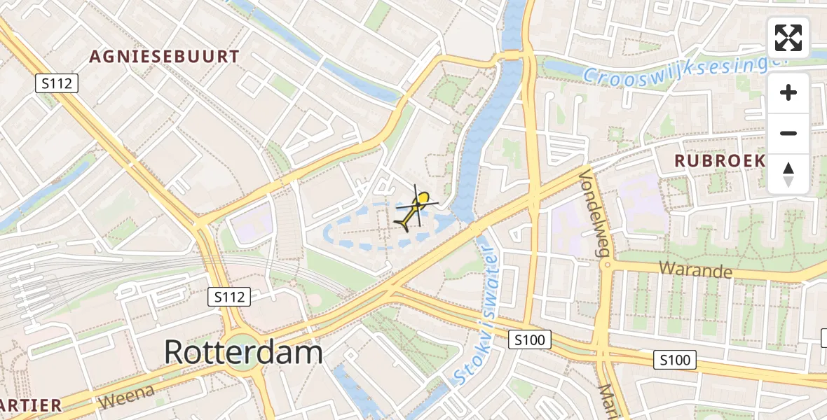 Routekaart van de vlucht: Lifeliner 2 naar Rotterdam