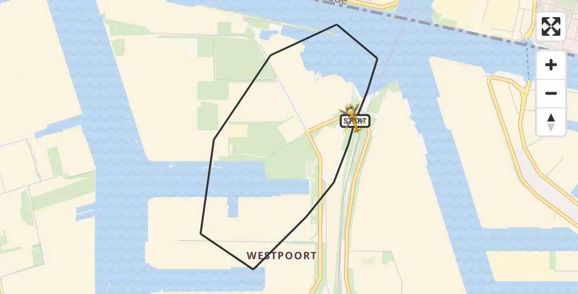 Vluchtroute Traumahelikopter Amsterdam Heliport - Amsterdam Heliport, 07 november 2023, 23:45