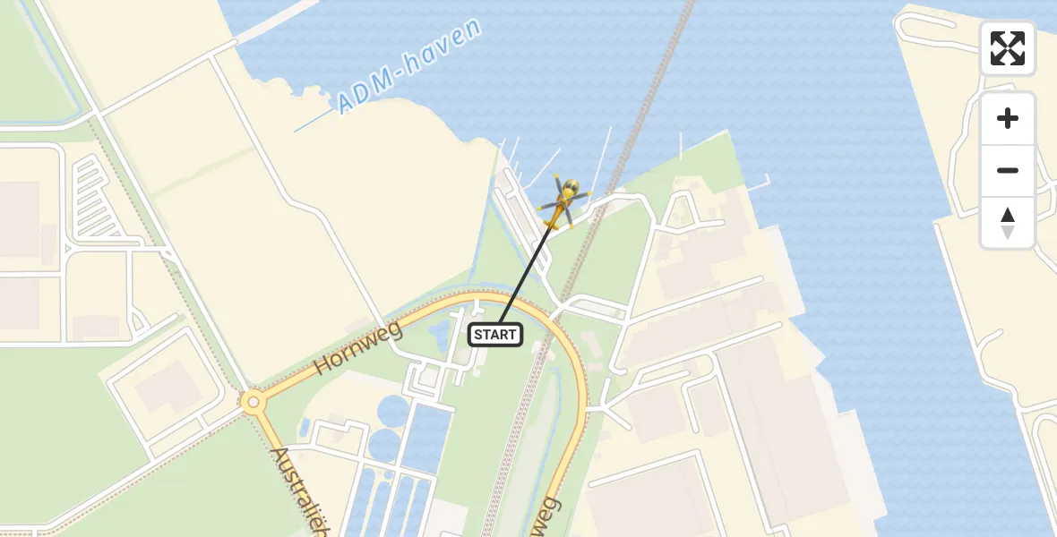 Vluchtroute Traumahelikopter Amsterdam Heliport - Amsterdam Heliport, 07 november 2023, 23:49